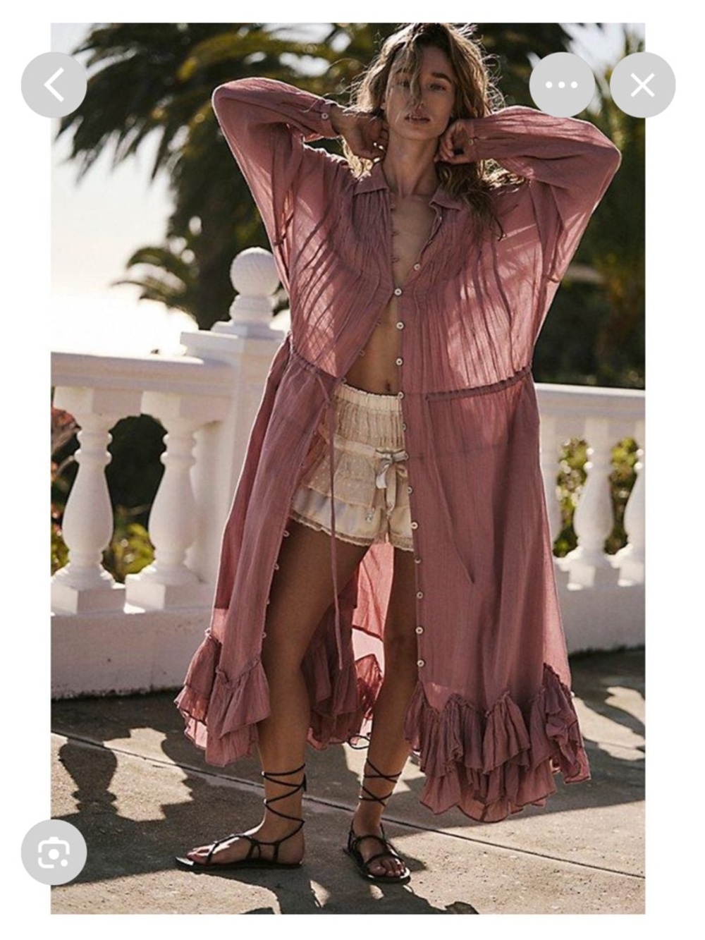 NEW Free People Vintage Rose Sea La Vie Tiered Maxi Dress